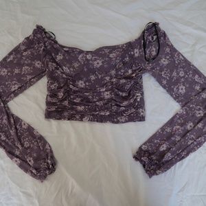 Purple floral forever 21 top.